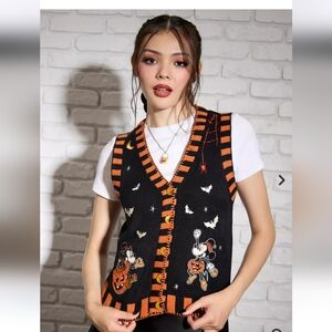 NWT Disney Her Universe Disney Mickey Mouse & Minnie Mouse Pumpkin Girls Vest
